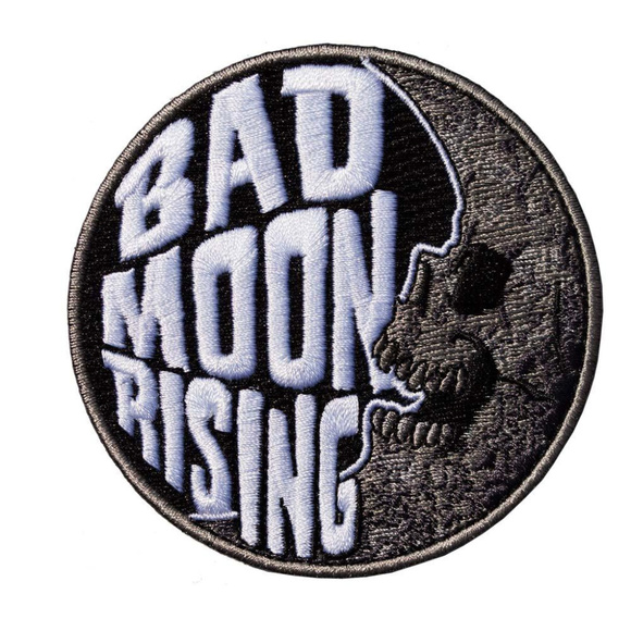 Kreeps Accessories - Bad Moon Rising Patch Iron On Skull Goth Horror Kreeps Accessories - Bad Moon Rising Patch Iron On Skull Goth Horror